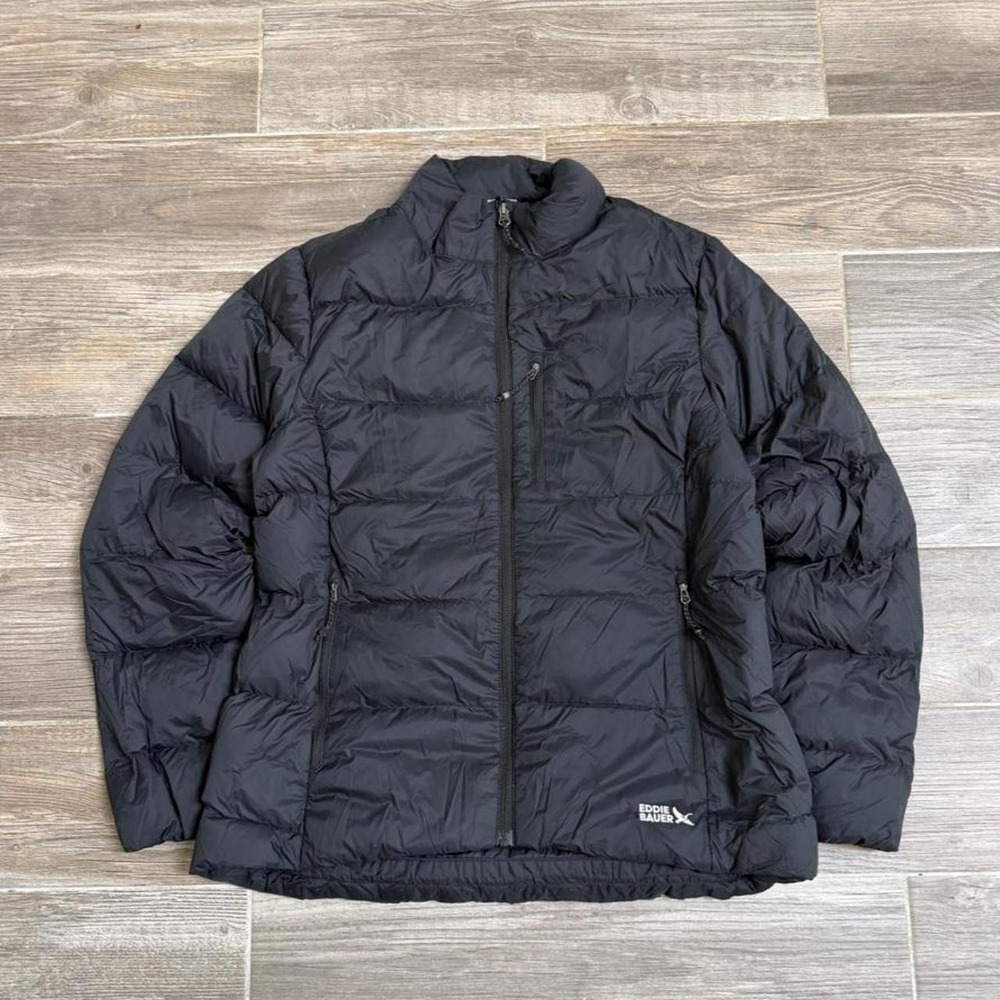 Eddie Bauer black puffer jacket 650 fill size L